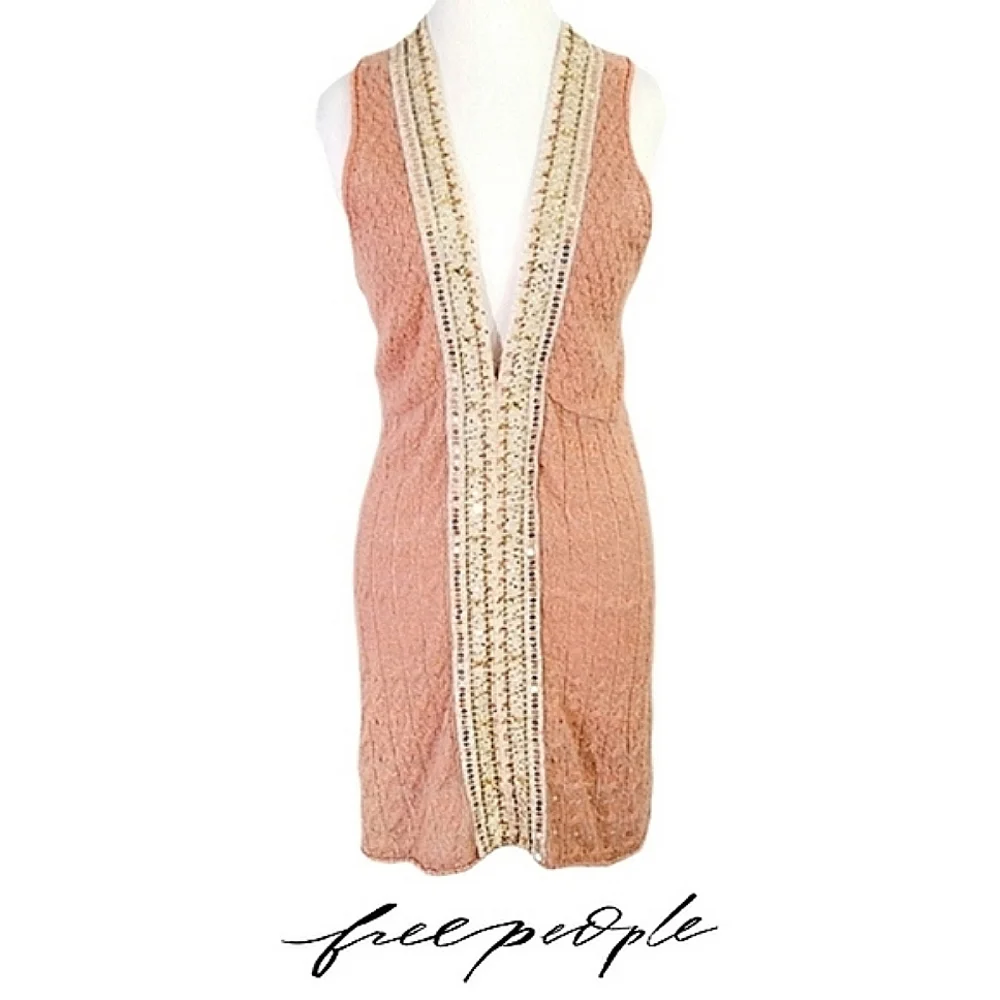 Free People Knit Sequin Detailed Dress Size Large